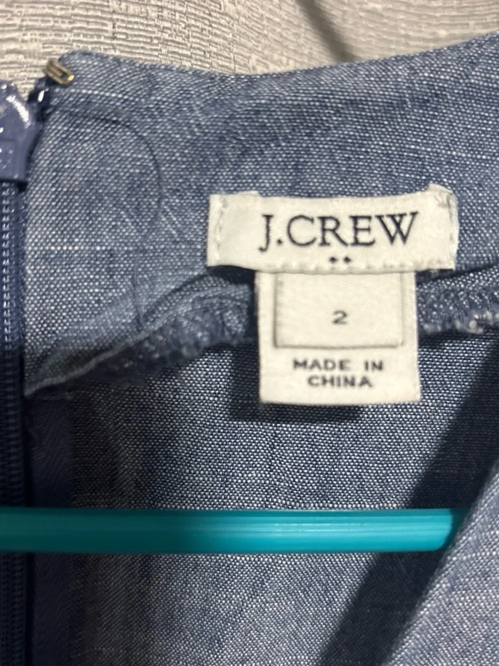 J. Crew Chambray Mini Dress in Light Blue